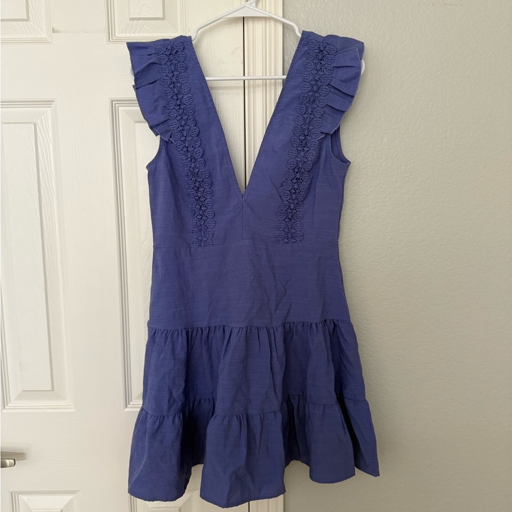 Purple Sleeveless Ruffle Dress